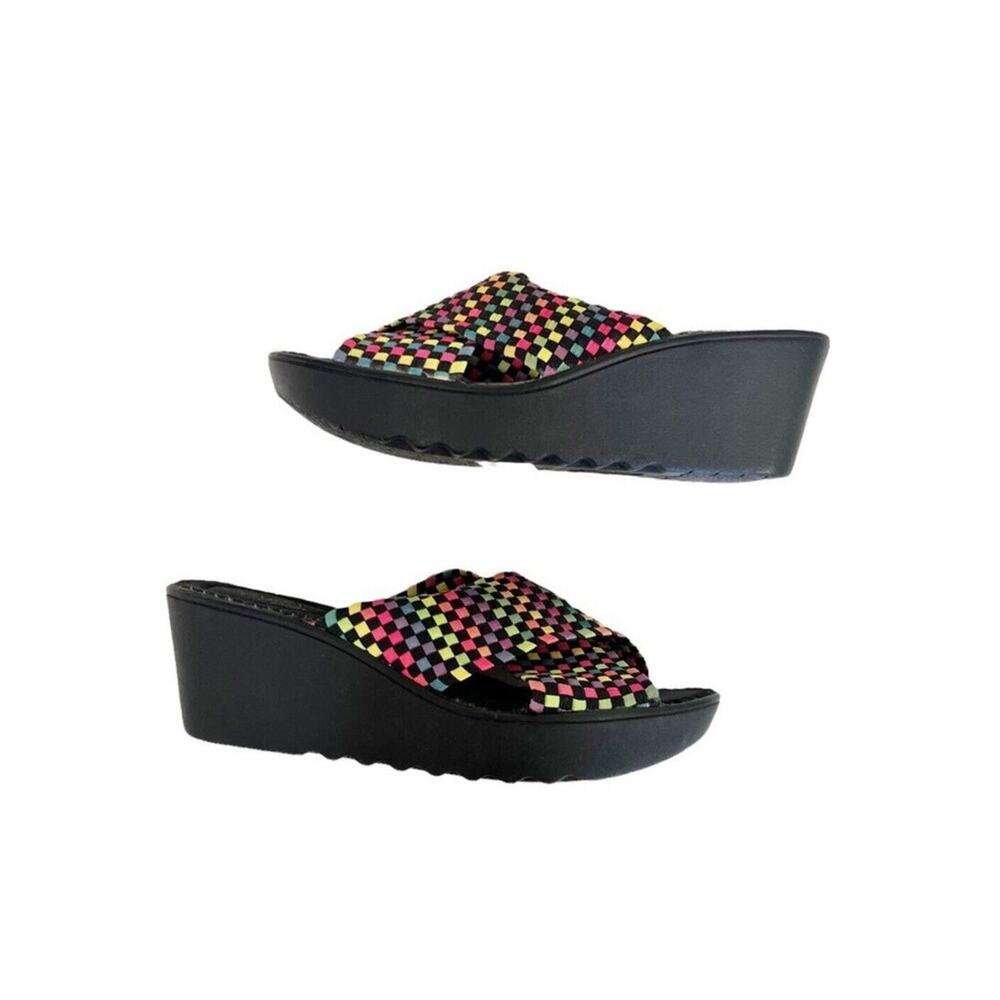 Dex Flex Sport Fiesta Wedge Slide Sandal Size 8 Summer Multicolor - Picture 3 of 9